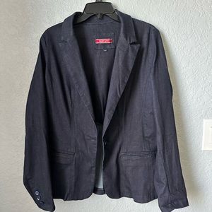 Red Engine Denim Jean Blazer Size Large